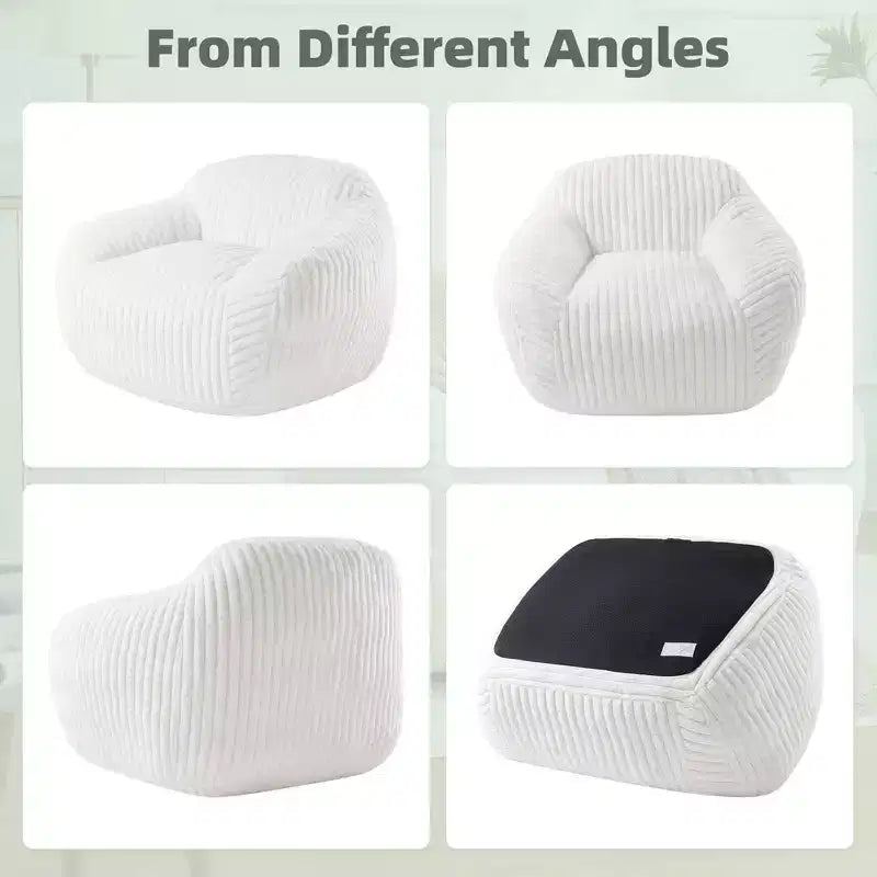 Canapé poire simple en fausse fourrure de lapin surdimensionnée LIKEPAY avec accoudoirs pour salon, chambre, salle de jeux