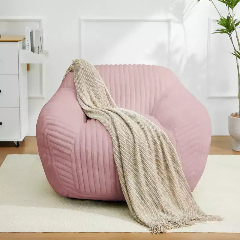 Canapé poire simple en fausse fourrure de lapin surdimensionnée LIKEPAY avec accoudoirs pour salon, chambre, salle de jeux