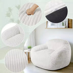 Canapé poire simple en fausse fourrure de lapin surdimensionnée LIKEPAY avec accoudoirs pour salon, chambre, salle de jeux