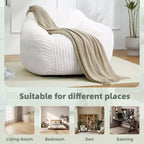 Canapé poire simple en fausse fourrure de lapin surdimensionnée LIKEPAY avec accoudoirs pour salon, chambre, salle de jeux
