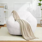 Canapé poire simple en fausse fourrure de lapin surdimensionnée LIKEPAY avec accoudoirs pour salon, chambre, salle de jeux