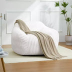 LIKEPAY Oversize Faux Rabbit Fur Single Bean Bag Sofa with Arms for Living Room, Bedroom, Gaming room