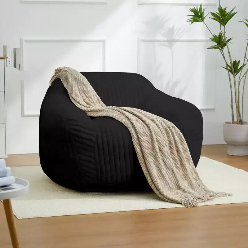 Canapé poire simple en fausse fourrure de lapin surdimensionnée LIKEPAY avec accoudoirs pour salon, chambre, salle de jeux