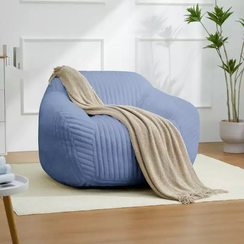 Canapé poire simple en fausse fourrure de lapin surdimensionnée LIKEPAY avec accoudoirs pour salon, chambre, salle de jeux