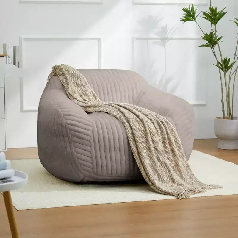 Canapé poire simple en fausse fourrure de lapin surdimensionnée LIKEPAY avec accoudoirs pour salon, chambre, salle de jeux