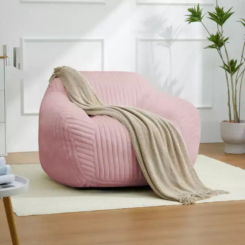 Canapé poire simple en fausse fourrure de lapin surdimensionnée LIKEPAY avec accoudoirs pour salon, chambre, salle de jeux
