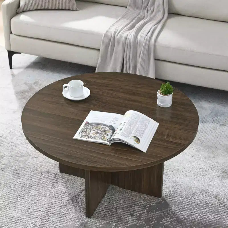 Table basse Okak 19H en bois massif, style nordique, forme spéciale pour salon, cuisine et bureau