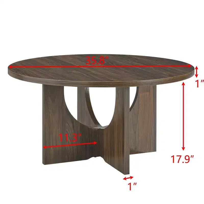 Table basse Okak 19H en bois massif, style nordique, forme spéciale pour salon, cuisine et bureau