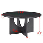 Table basse Okak 19H en bois massif, style nordique, forme spéciale pour salon, cuisine et bureau