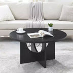 Okak 19H Modern Minimalist Solid Wood Coffee Table, Nordic Style Center Table Side Table Special Shape for Living Room, Kitchen & Office