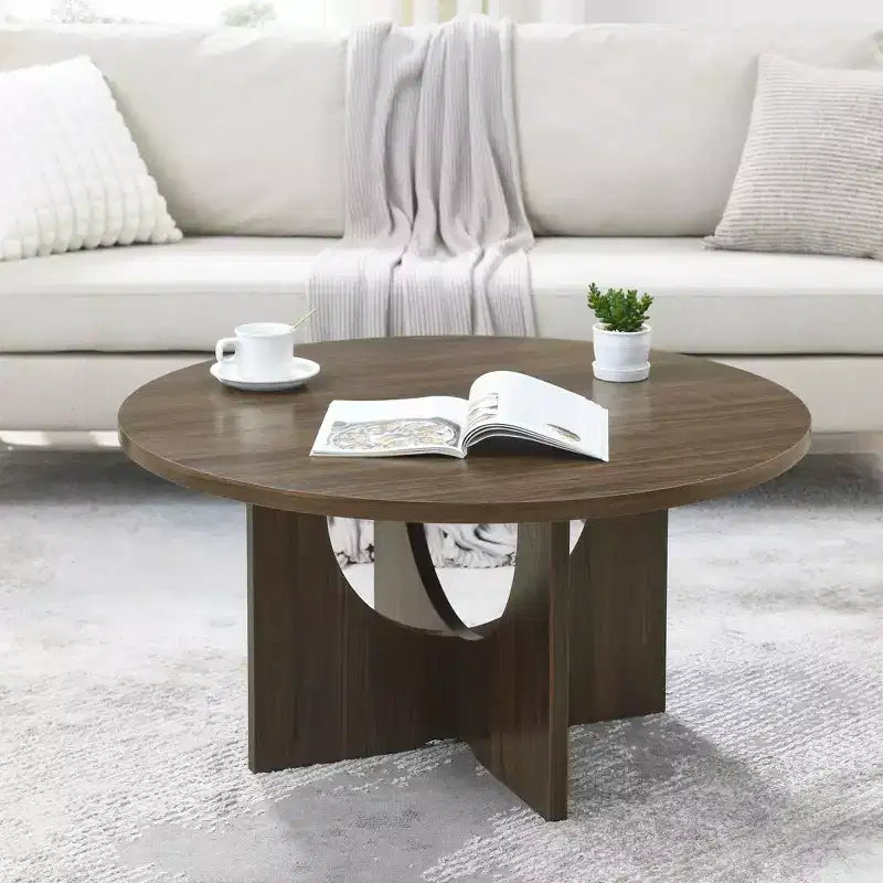 Table basse Okak 19H en bois massif, style nordique, forme spéciale pour salon, cuisine et bureau