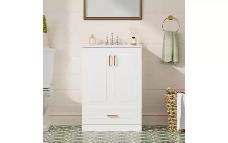 MAYEERTY Bathroom Dressing Table with Sink Storage Cabinet Door and Drawers