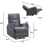 Fauteuil inclinable électrique Whisen avec ports USB, facile à nettoyer, peu encombrant et appuie-tête intégré
