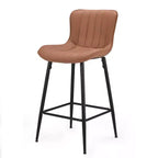 MAYEERTY Lot de 2 tabourets de bar en similicuir marron, design moderne pour îlots de cuisine et salles à manger