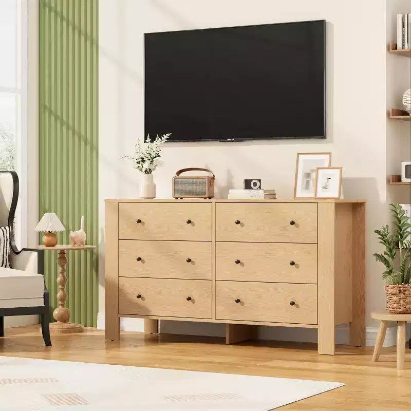 Commode 6 tiroirs Acekool – Meuble de rangement moderne avec tiroirs profonds