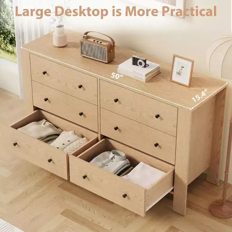 Commode 6 tiroirs Acekool – Meuble de rangement moderne avec tiroirs profonds