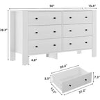 Commode 6 tiroirs Acekool – Meuble de rangement moderne avec tiroirs profonds