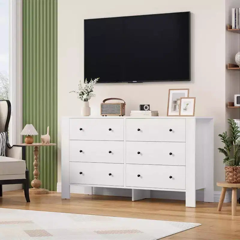 Commode 6 tiroirs Acekool – Meuble de rangement moderne avec tiroirs profonds