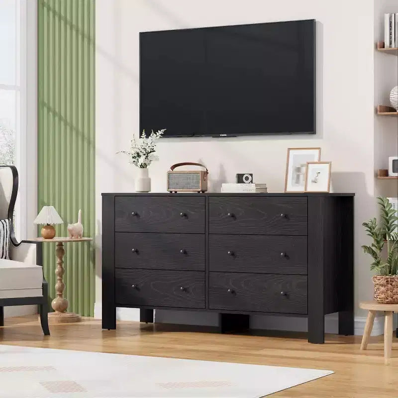 Commode 6 tiroirs Acekool – Meuble de rangement moderne avec tiroirs profonds