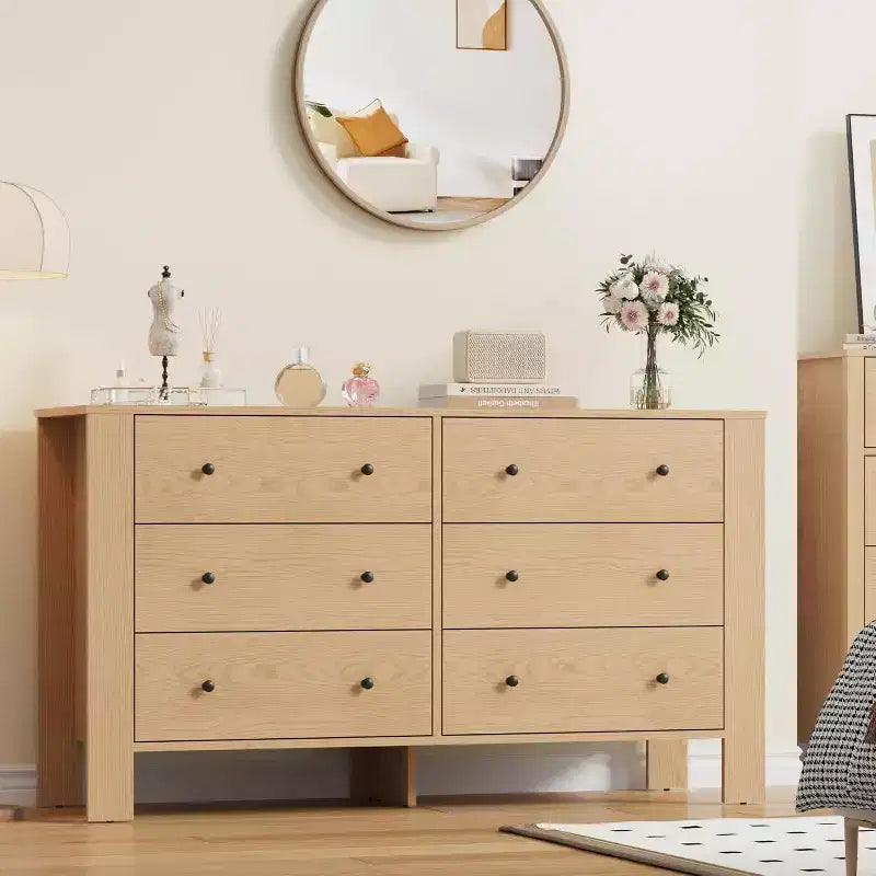 Commode 6 tiroirs Acekool – Meuble de rangement moderne avec tiroirs profonds