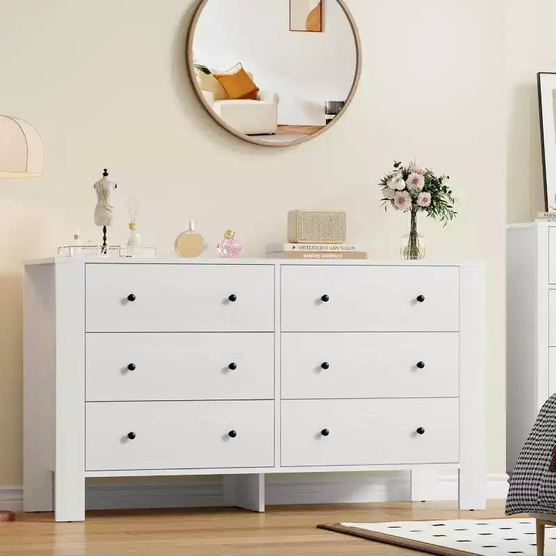 Commode 6 tiroirs Acekool – Meuble de rangement moderne avec tiroirs profonds