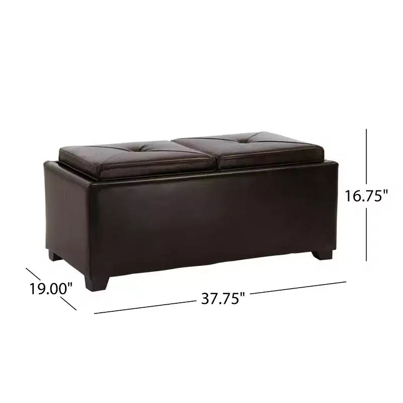 Christopher Knight Home Maxwell Pouf de rangement rembourré contemporain avec plateau amovible