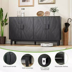 Meuble de Rangement Moderne Sante 55.43'' GDFStudio avec Portes Géométriques et Étagères Réglables