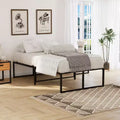 Metal Platform Bed Frame, Heavy Duty Strong Support Slat Full Size Bed, No Box Spring Needed, Under Bed Storage
