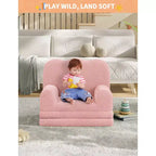 Canapé pour enfants, fauteuil-canapé pour tout-petits 2-en-1 convertible en tissu polaire Teddy, chaise longue pliable douce pour enfants, canapé-lit confortable