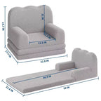 Canapé pour enfants, fauteuil-canapé pour tout-petits 2-en-1 convertible en tissu polaire Teddy, chaise longue pliable douce pour enfants, canapé-lit confortable