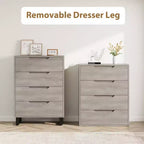 Commode haute à 4 tiroirs, Meuble de rangement vertical autoportant pour Chambre, Placard, Salon, Couloir ou Entrée