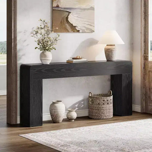 Table console extra longue de 70,9 pouces, table de canapé en bois derrière le canapé, console d'entrée de style ferme pour le salon, le couloir, le foyer