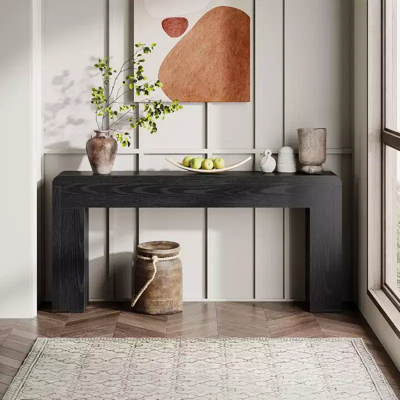 Table console extra longue de 70,9 pouces, table de canapé en bois derrière le canapé, console d'entrée de style ferme pour le salon, le couloir, le foyer