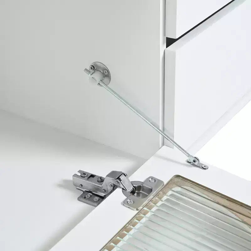 MAYEERTY Meuble TV moderne pour téléviseurs de 100 pouces - Porte en verre cannelé, lumières LED, porte coulissante, 2 tiroirs, blanc