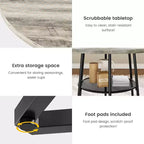 Table à manger ronde, table de cuisine circulaire de 38,2 po avec rangement, étagère de rangement ronde en maille de 17,7 po de largeur, base métallique hexagonale robuste (4 pièces de plateau)