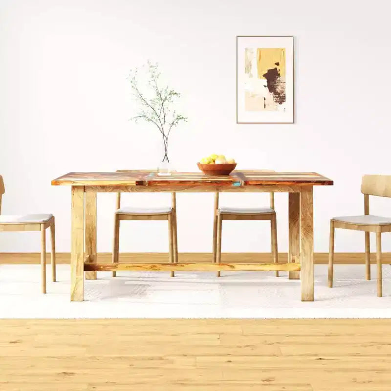 vidaXL Table à manger en bois de récupération multicolore grande style industriel