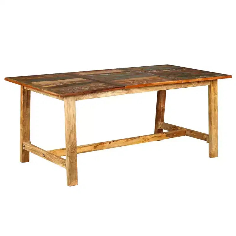 vidaXL Table à manger en bois de récupération multicolore grande style industriel