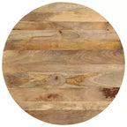 vidaXL Table de salle à manger en bois de manguier avec piètement en fer thermolaqué - Table polyvalente style rétro, diamètre 110 cm