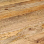 vidaXL Table de salle à manger en bois de manguier avec piètement en fer thermolaqué - Table polyvalente style rétro, diamètre 110 cm