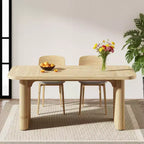 MAYEERTY Sturdy Minimalist Dining Table, Natural Finish Engineered Wood Table with Floor Protectors & Easy Assembly