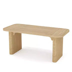 Table de salle à manger minimaliste robuste MAYEERTY, table en bois composite au fini naturel avec patins de protection et assemblage facile