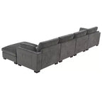 Canapé d'angle modulable 5 places en chenille Merax