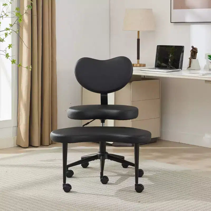 GDFStudio Hazlitt - Chaise pivotante ergonomique à hauteur réglable et piètement croisé avec roulettes
