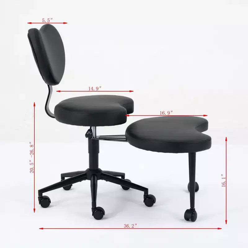GDFStudio Hazlitt - Chaise pivotante ergonomique à hauteur réglable et piètement croisé avec roulettes
