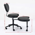 GDFStudio Hazlitt - Chaise pivotante ergonomique à hauteur réglable et piètement croisé avec roulettes