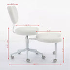 GDFStudio Hazlitt - Chaise pivotante ergonomique à hauteur réglable et piètement croisé avec roulettes