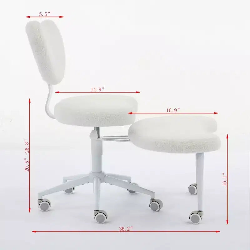 GDFStudio Hazlitt - Chaise pivotante ergonomique à hauteur réglable et piètement croisé avec roulettes