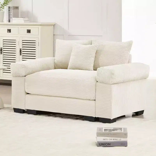 54.3 Canapé modulaire sectionnel Oversized Cloud, accoudoirs extra-épais, coussins à bonne résilience, design ergonomique, tissu velours côtelé doux de qualité supérieure