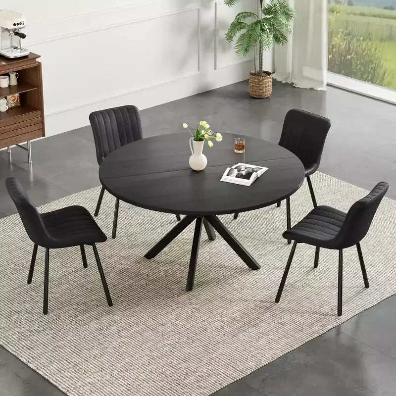 Table à manger ronde de 47 po, table basse moderne du milieu du siècle pour 4 à 6 personnes