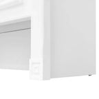 Porte-manteau 4-en-1 ModernLuxe, meuble à chaussures blanc pour entrée, vestiaire avec 4 crochets, porte d'armoire miroir, 2 tiroirs basculants et 2 armoires